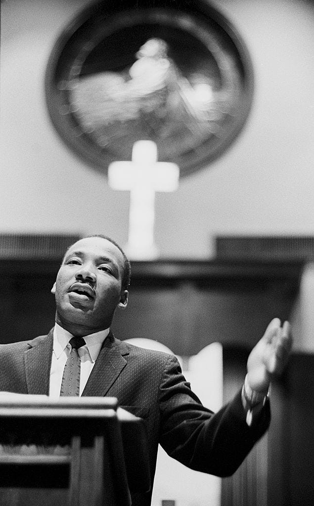 Dr. Martin Luther King Jr. at Ebenezer Baptist Church 1960 atlanta, ga 1960 dr martin luther king jr preaching from his pulpit circa 1960 at the ebenezer baptist church in atlanta, georgia photo by dozier mobleygetty images
