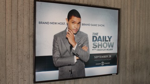 Poster of Trevor Noah, host of The Daily Show