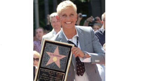Ellen DeGeneres at a ceremony to receive a star on the Hollywood Walk of Fame. Image by Angela George (CC BY-SA 3.0)