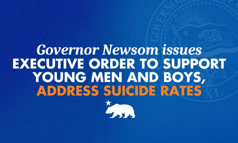 Governor Newsom issues executive order to support young men and boys, address suicide rates