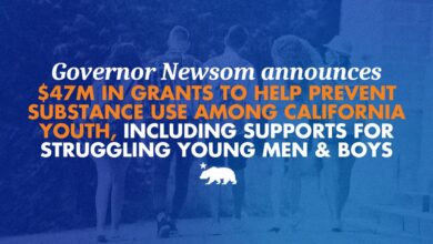 Governor Newsom announces million in grants to help prevent substance use among California youth, including supports for struggling young men and boys